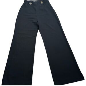 Zara Black High-Rise Wide-Leg Trousers